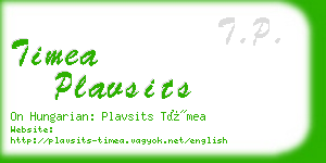 timea plavsits business card